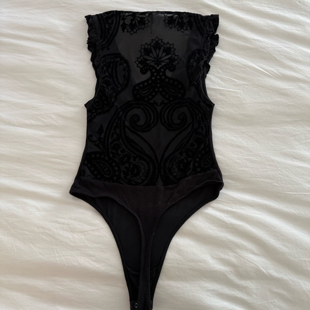 FP Intimately Black Mesh Back Bodysuit - Picture 5 of 5